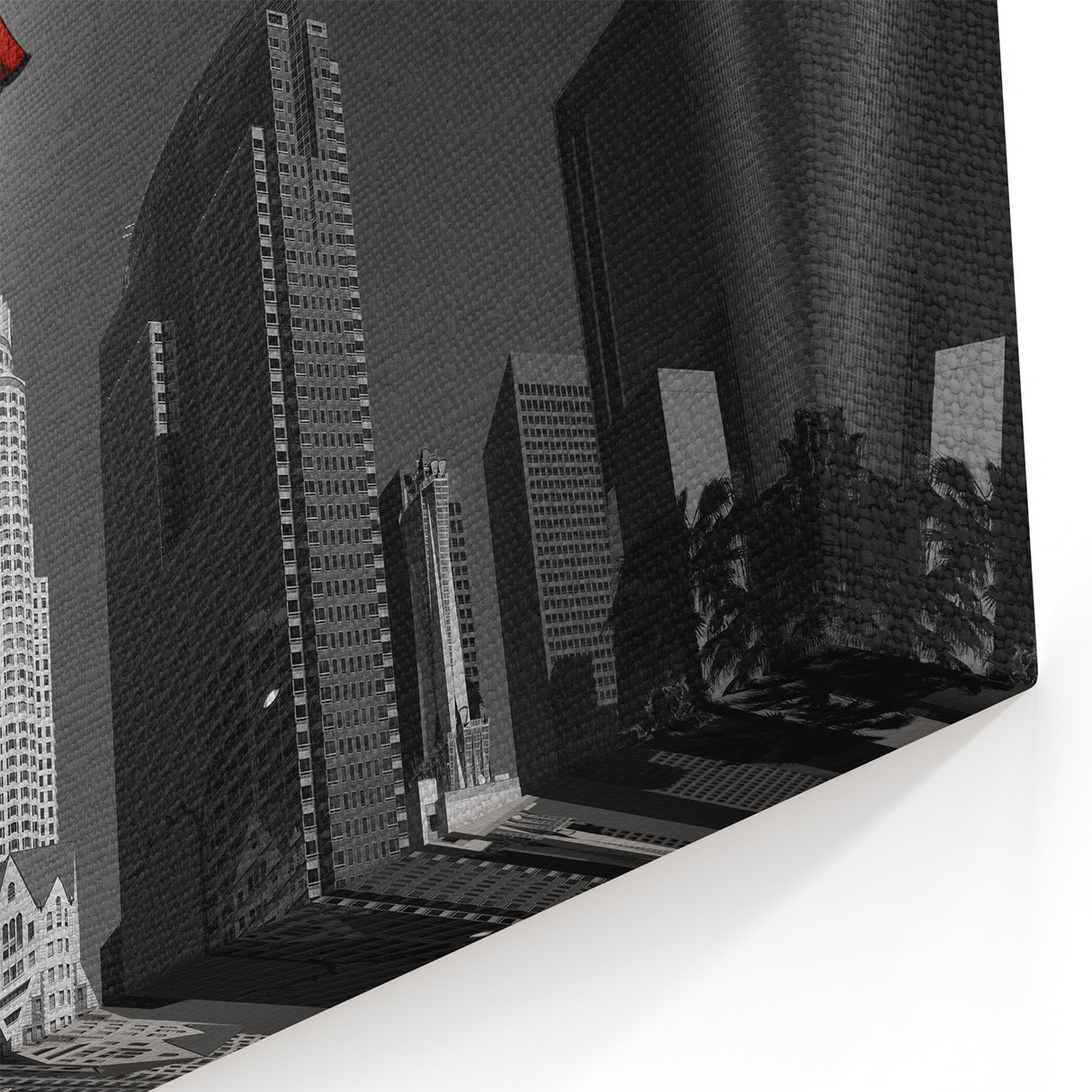 Los Angeles Skyline Art - Iconic LA Cityscape with American Flag