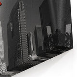 Los Angeles Skyline Art - Iconic LA Cityscape with American Flag