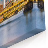 Pittsburgh Skyline Wall Art – Cityscape with Iconic Yellow Bridge Print