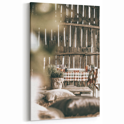 Farmhouse Wall Art - Cozy Country Gathering with Rustic Charm for Decor