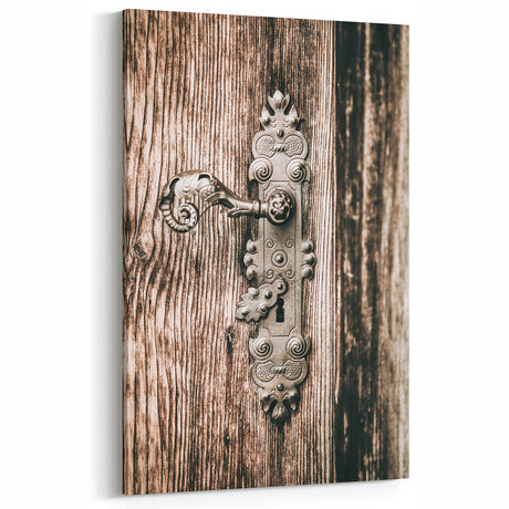 Farmhouse Wall Art - Ornate Vintage Door Handle for Rustic Country Decor