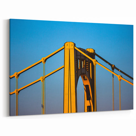 Pittsburgh Landmarks Canvas Prints – Close-Up of Iconic Yellow Bridge