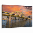 Custom Pittsburgh Wall Art – Yellow Bridge at Sunset over Cityscape