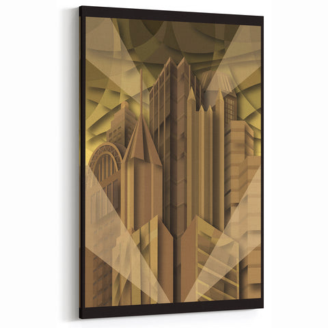 Vintage Map of Pittsburgh Prints – Abstract Geometric Cityscape Art