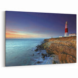 Portland Oregon Canvas Art - Scenic Coastal Lighthouse Sunset View