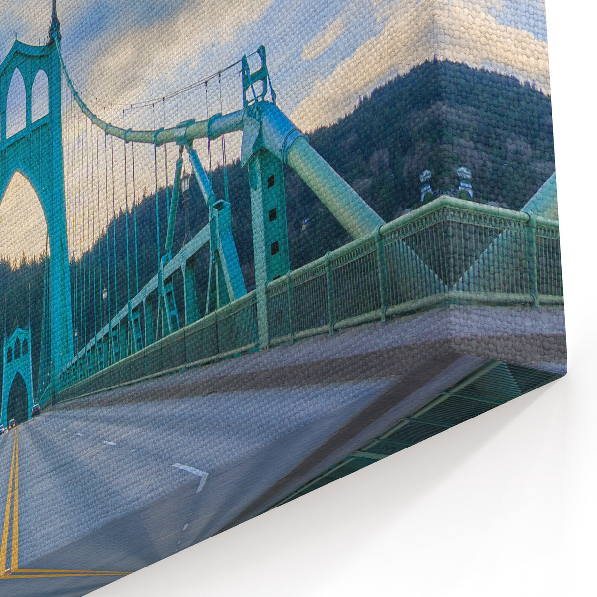 Custom Portland Cityscape Wall Art - St. Johns Bridge Scenic View