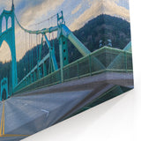 Custom Portland Cityscape Wall Art - St. Johns Bridge Scenic View