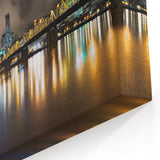 Artistic Portland Oregon Prints - Night Skyline with Reflective Water