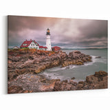 Artistic Portland Oregon Prints – Lighthouse and Rocky Coastline View