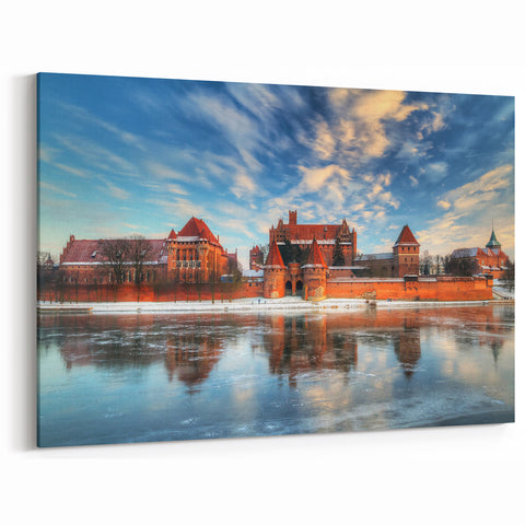 Poland Wall Art - Majestic Malbork Castle Reflected in Water