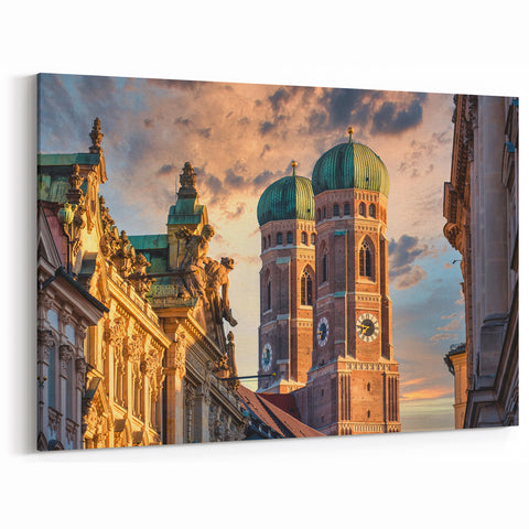 Poland Travel Photography - Frauenkirche Munich Sunset View