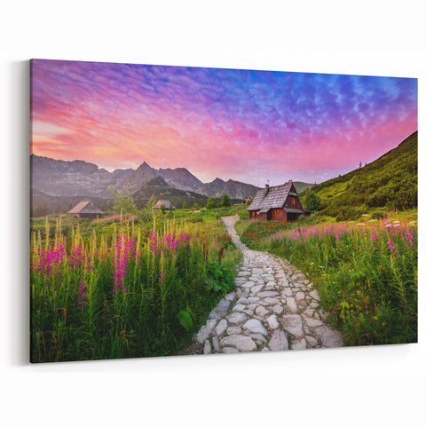 Polish Landscape Paintings - Tatra Mountains Countryside Scene