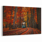 Polish Scenery Prints - Autumn Tramway Through Forest Path