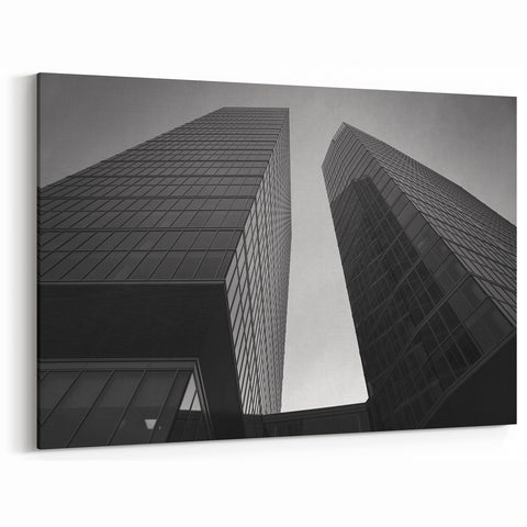 Warsaw Cityscape Art - Modern Architecture in Black and White