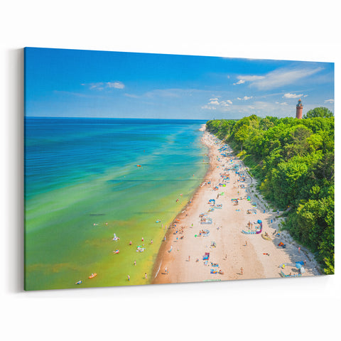 Poland Travel Photography - Baltic Sea Beach with Lighthouse