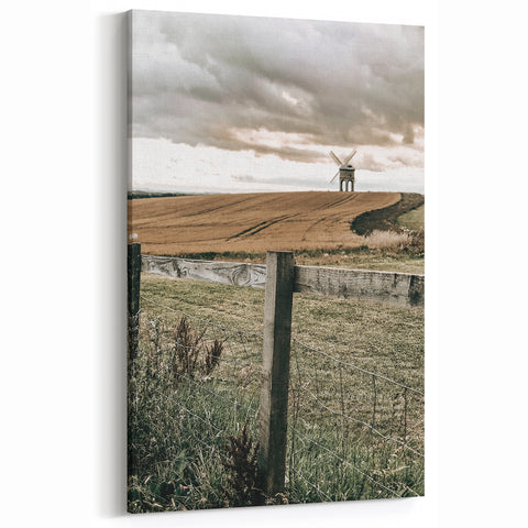 Windmill and Countryside Wall Art | Rustic Farmhouse Decor for Homes