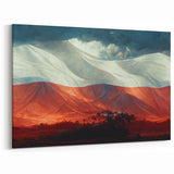 Polish Scenery Prints - Artistic Polish Flag Over Mountain Landscape
