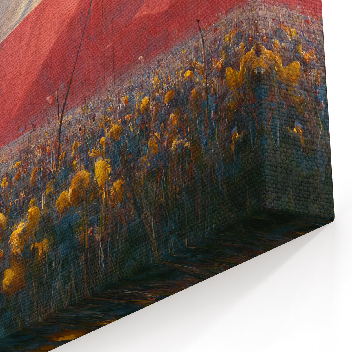 Polish Landscape Paintings - Polish Flag Over Wildflower Meadow