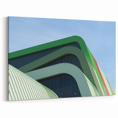 Poland Canvas Art - Contemporary Architecture with Green Accents