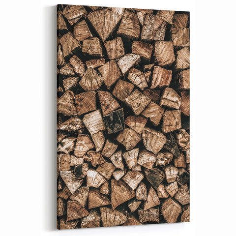 Stacked Firewood Wall Art | Rustic Farmhouse Decor for Cozy Homes