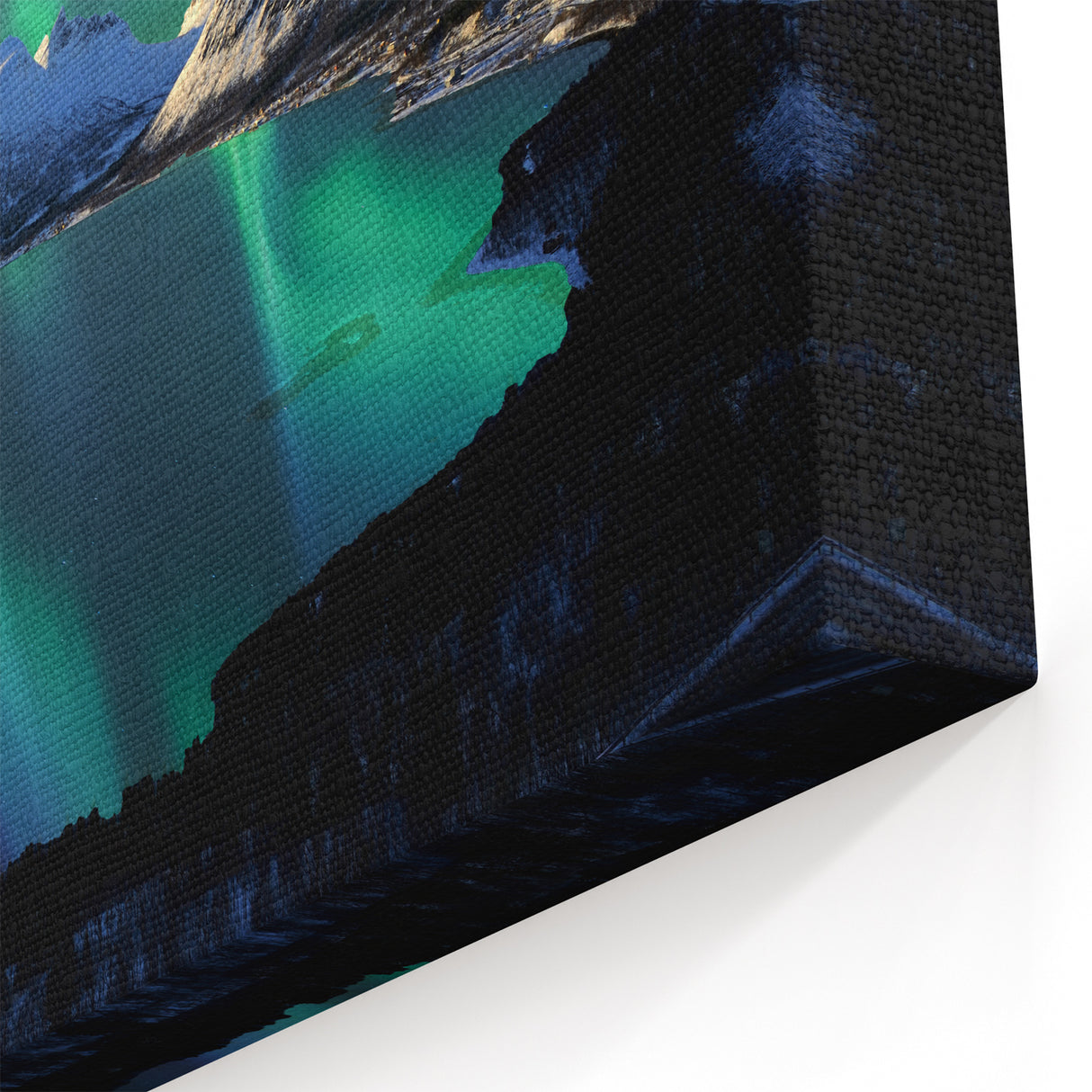 Northern Lights Norway Art - Fjord and Snowy Mountains Under Aurora