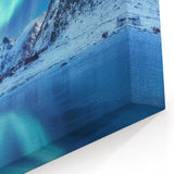 Northern Lights Norway Art - Snowy Mountains and Fjord Under Aurora