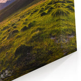 Scenic Norway Wall Decor - Sunset Over Mountains and Green Fields