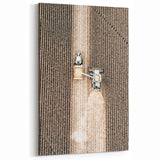 Aerial Tractor in Field Wall Art | Rustic Farmhouse Decor for Country Homes