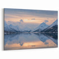 Fjords of Norway Canvas - Snowy Mountain Reflections in Calm Waters