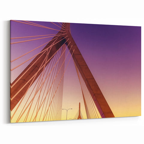 Boston Bridge Wall Art – Majestic Massachusetts Cityscape Canvas Print