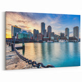 Boston Waterfront Sunset – Breathtaking Massachusetts Cityscape Art