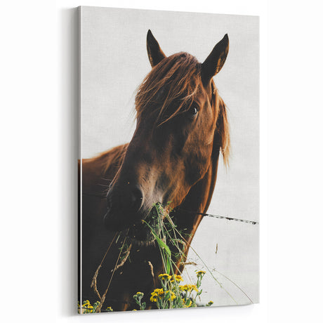 Rustic Horse Wall Art – Farmhouse Rustic Decor with Vintage Nature Scene