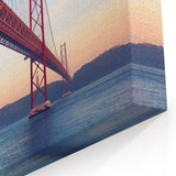 Portugal Landscape Art - 25 de Abril Bridge Over the Tagus River