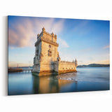 Portugal Landscape Art - Belém Tower on the Tagus River at Sunset