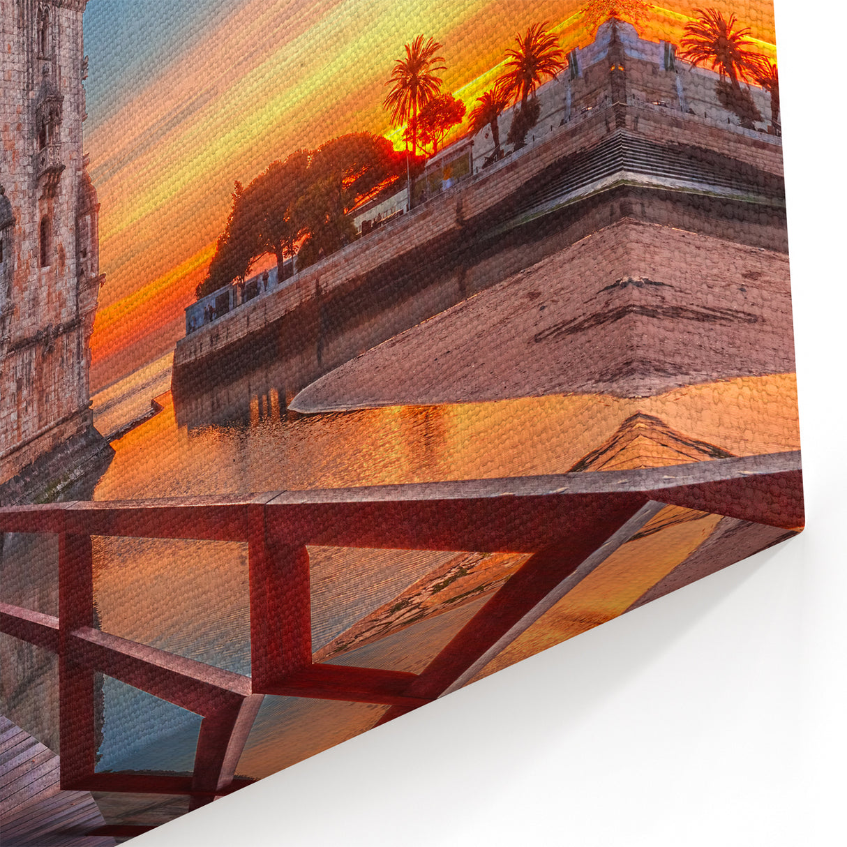 Lisbon Cityscape Painting - Sunset View of Belém Tower and Waterfront