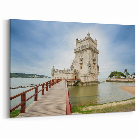Scenic Lisbon Artwork - Daytime View of Belém Tower and Waterfront