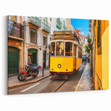 Lisbon Canvas Prints - Vibrant Tram 28 in Alfama District Streets