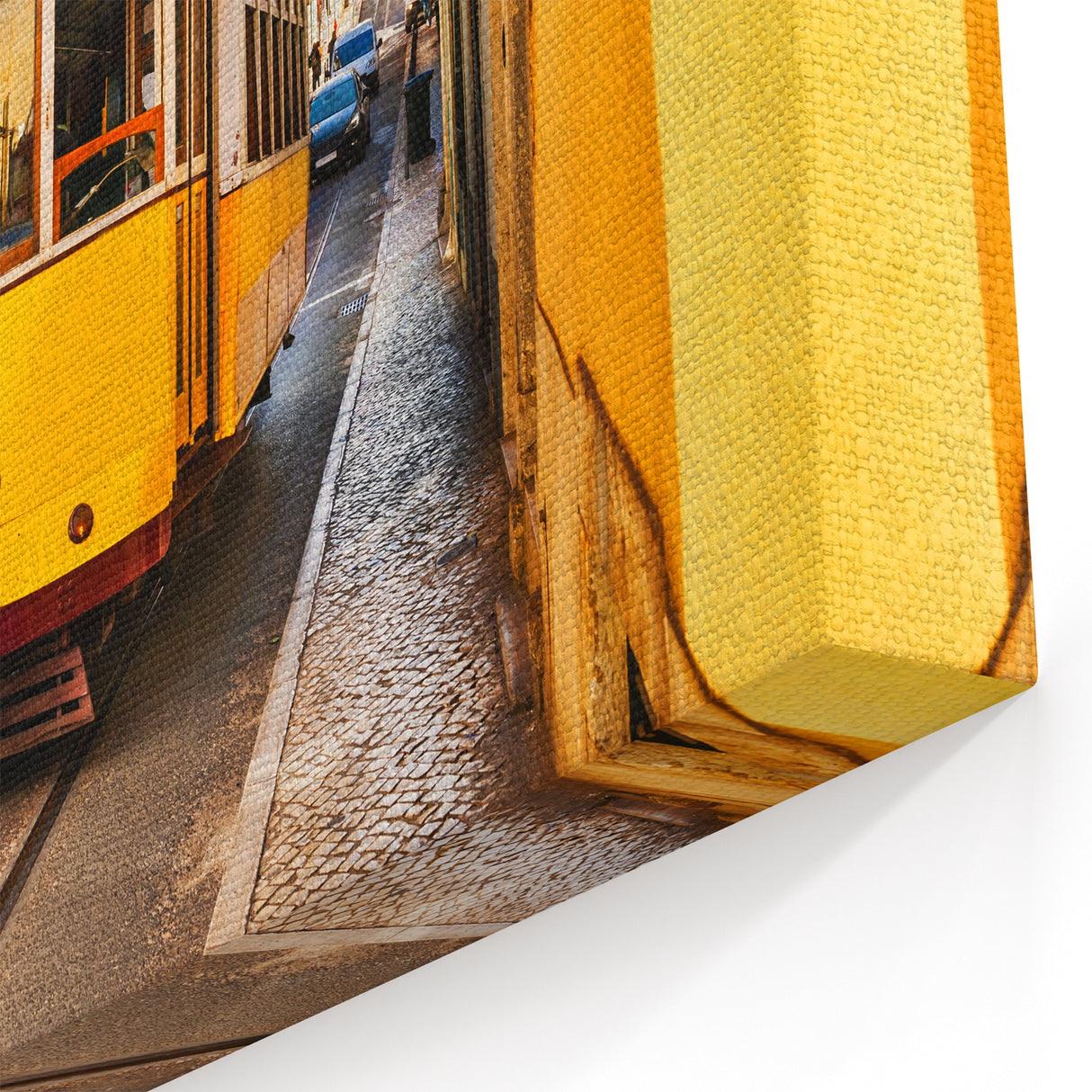 Lisbon Canvas Prints - Vibrant Tram 28 in Alfama District Streets
