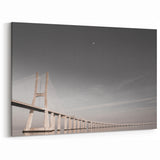 Lisbon Canvas Prints - Vasco da Gama Bridge in Monochrome Elegance