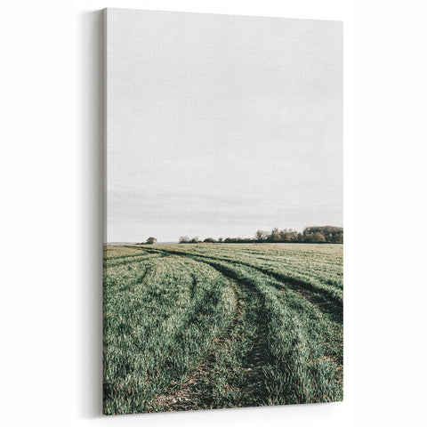 Farmhouse Wall Art of Lush Green Field Path - Rustic Country Style Decor