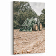 Rustic Farmhouse Wall Art of Green Tractor in Field - Country Style Decor