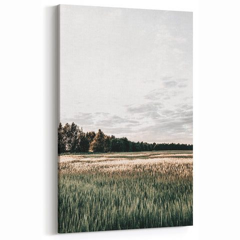 Farmhouse Wall Art of Sunlit Wheat Field - Rustic Country Style Decor