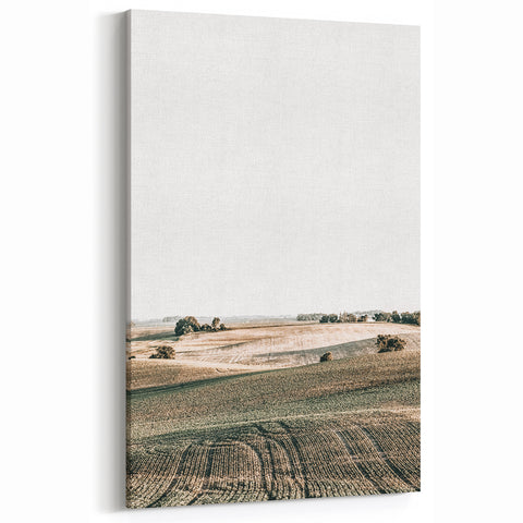 Farmhouse Wall Art of Rolling Fields - Rustic Country Style Decor