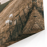 Farmhouse Wall Art – Scenic Countryside Hills and Grazing Cows Print