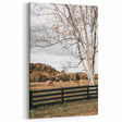 Farmhouse Wall Art – Countryside Hay Bales Field Print for Rustic Decor