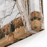 Farmhouse Wall Art – Countryside Hay Bales Field Print for Rustic Decor