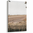 Farmhouse Wall Art – Plowed Field with Rustic Fence Print for Country Decor