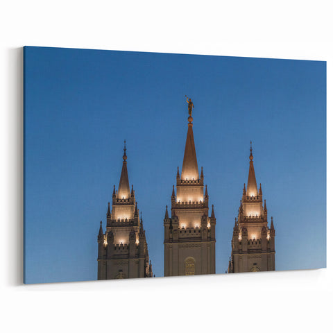 Salt Lake City Temple at Dusk - Scenic Salt Lake City Canvas Wall Art