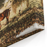 Farmhouse Wall Art – Grazing Horse by Pond Print for Rustic Country Decor