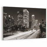 Black and White Downtown LA Prints - Elegant Night Cityscape Photography